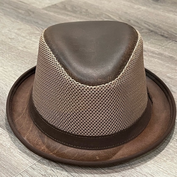 Ashbury Player Leather Made in USA I’ll Sleep When I’m Dead Fedora Hat Brown - Picture 2 of 8